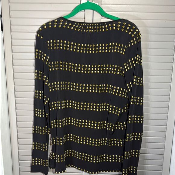 Michael Kors Black and Gold Graphic Blouse - Picture 3 of 8